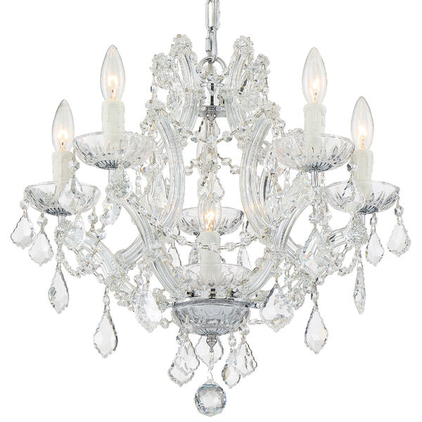 Traditional Crystal Maria Theresa Chandelier with Majestic Wood Polished Crystal, image 1