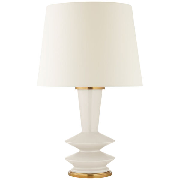 Whittaker Medium Table Lamp in Ivory with Linen Shade by Christopher Spitzmiller, image 1