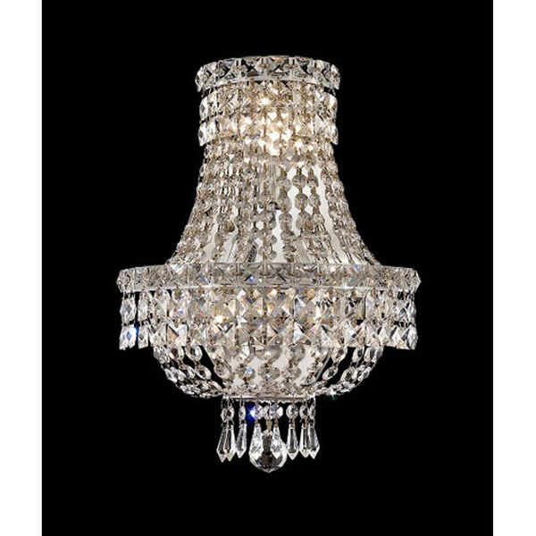 Tranquil Chrome Three-Light 12-Inch Wall Sconce with Royal Cut Clear Crystal, image 1