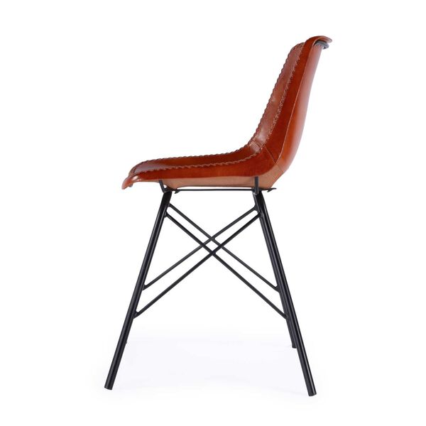 Inland Brown Leather Side Chair, image 5