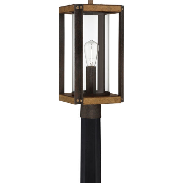 Marion Square Rustic Black One-Light Outdoor Post Lantern with Transparent Glass, image 6