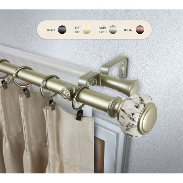 Kelly Gold 160-240 Inch Double Curtain Rod, image 1