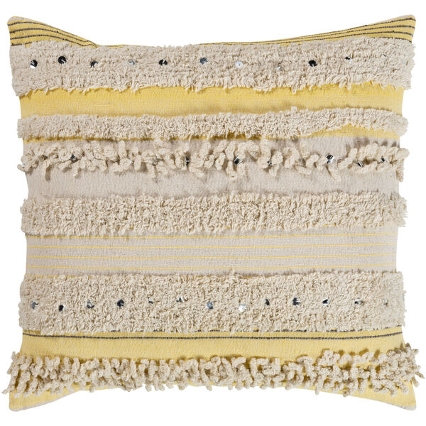 Temara Yellow 18-Inch Pillow With Polyester Fill, image 1