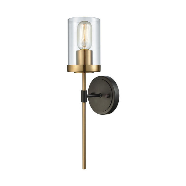 North Haven Oil Rubbed Bronze and Satin Brass One-Light Wall Sconce, image 1