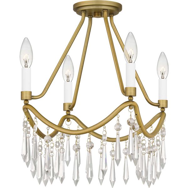 Airedale Aged Brass Four-Light Semi-Flush Mount, image 6