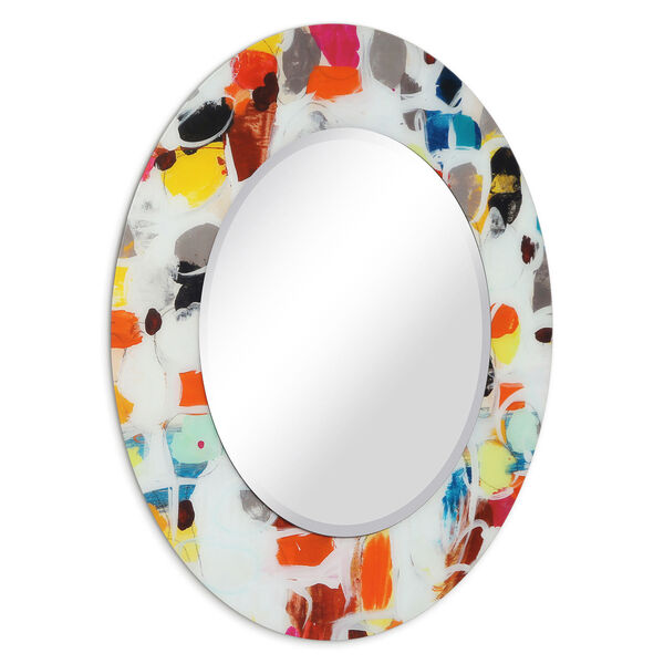 Party Multicolor 48 x 48-Inch Round Beveled Wall Mirror, image 2