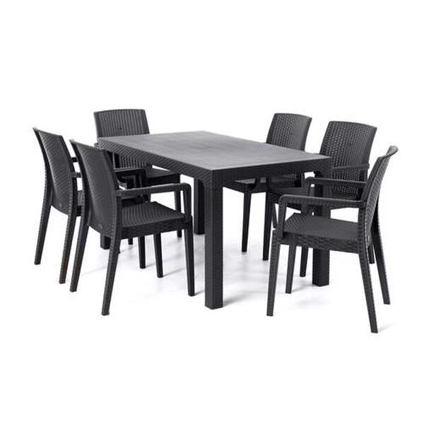 Siena Anthracite Seven-Piece Outdoor Dining Set, image 1