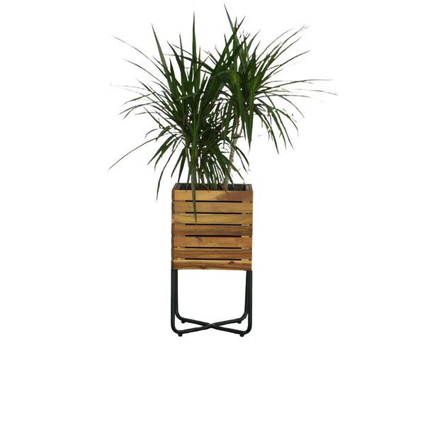 Groot Natural Square Planter with Metal Legs, image 3