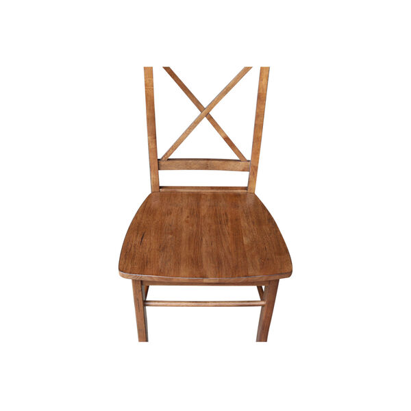 Distressed Oak X-Back Chair, Set of 2, image 6