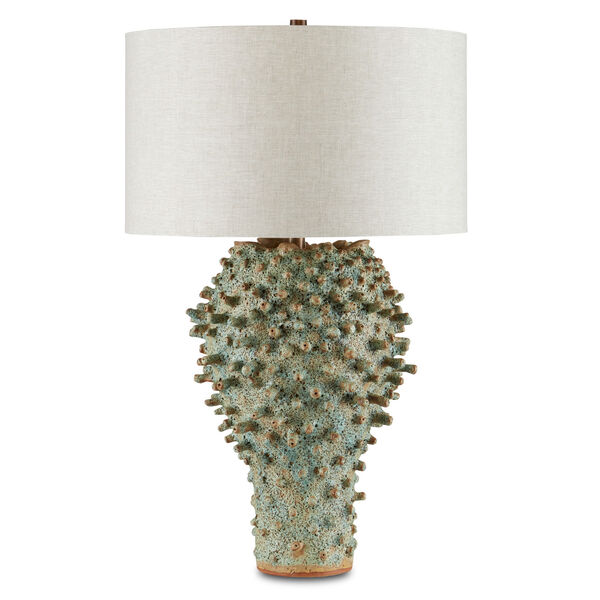 Sea Urchin Sunken Green and White One-Light Table Lamp, image 2