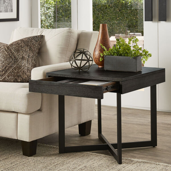 Hunter Black End Table with One Drawer, image 6