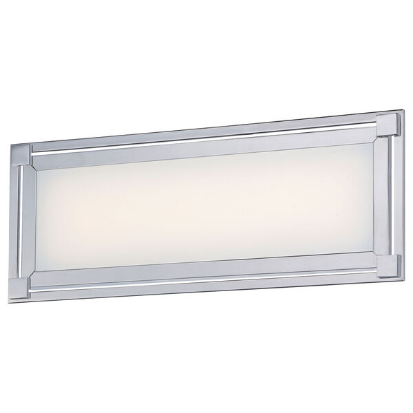 Framed Chrome One-Light 16-Inch Wide LED Bath Light, image 1