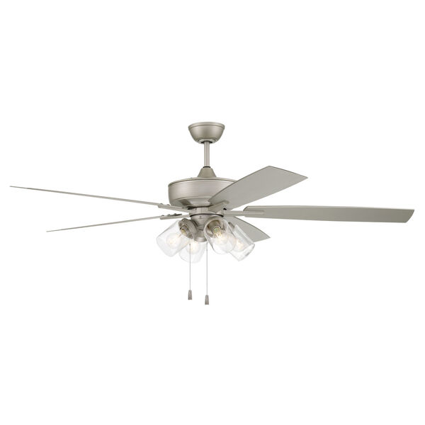 Super Pro Painted Nickel 60-Inch LED Ceiling Fan with Clear Glass, image 7