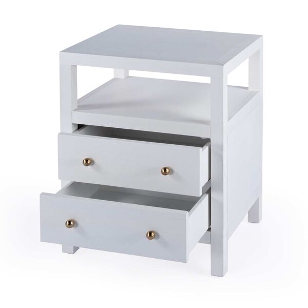 Nora White Nightstand with Two-Drawer, image 2
