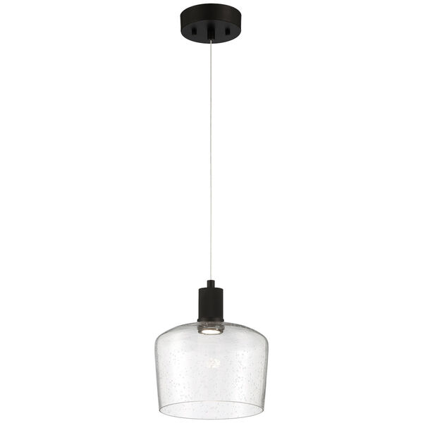 Port Nine Black Outdoor Intergrated LED Pendant with Clear Glass, image 1