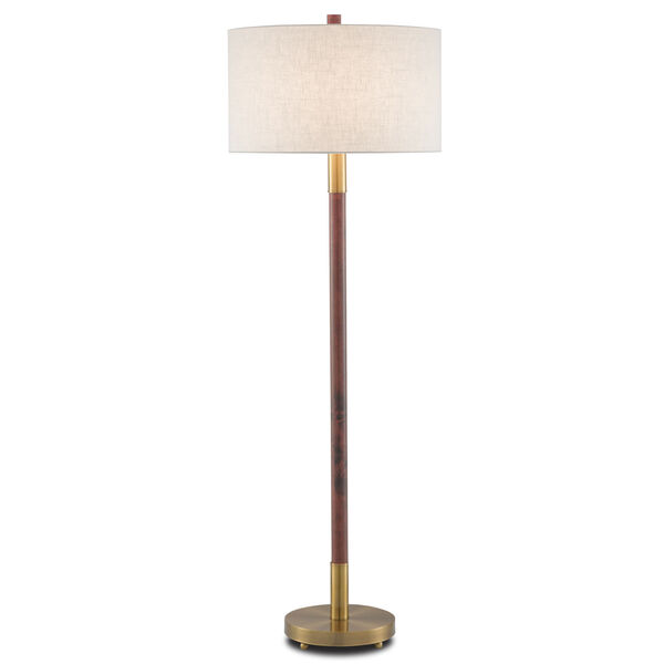 Bravo Mahogany and Antique Brass One-Light Floor Lamp, image 3