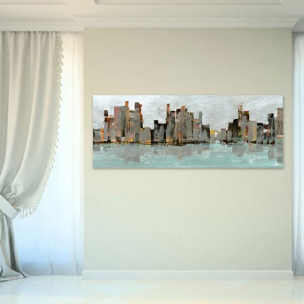 Second City Abstract Chicago Skyline Frameless Free Floating Tempered Glass Graphic Wall Art, image 1