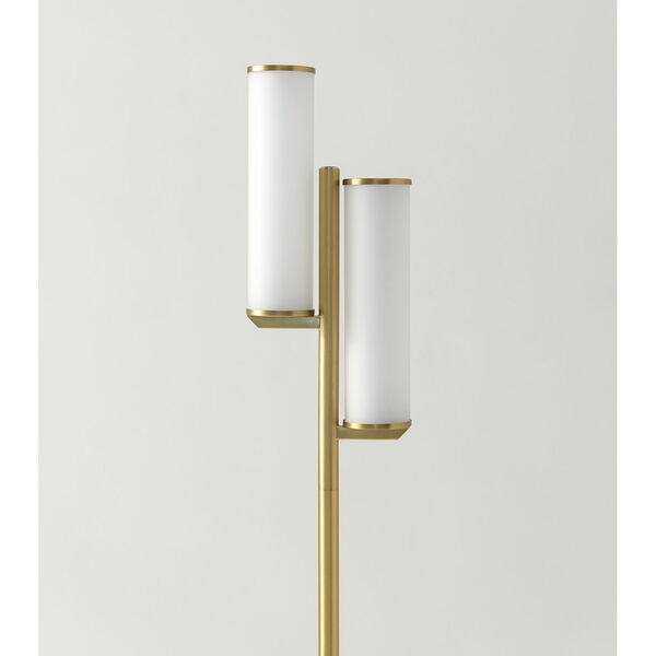 Gemini Brass Two-Light Integrated LED Floor Lamp, image 5