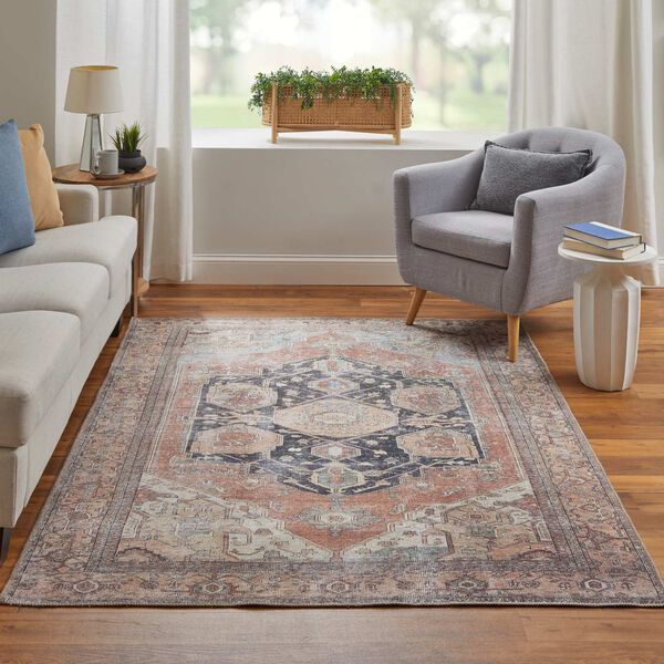 Percy Orange Brown Taupe Area Rug, image 2