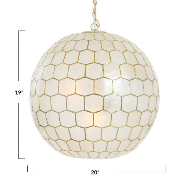 White and Antique Gold One-Light 20-Inch Pendant, image 5