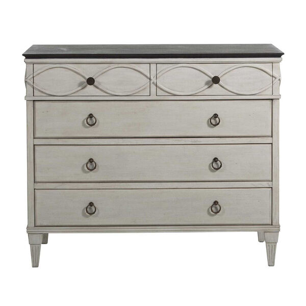 Caralina Sesame White and Antique Bronze 44-Inch Chest, image 1