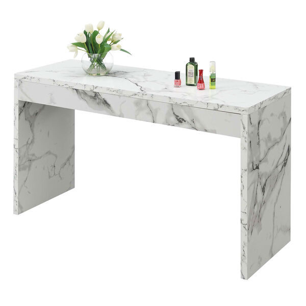 Northfield White Faux Marble Hall Console Table, image 3