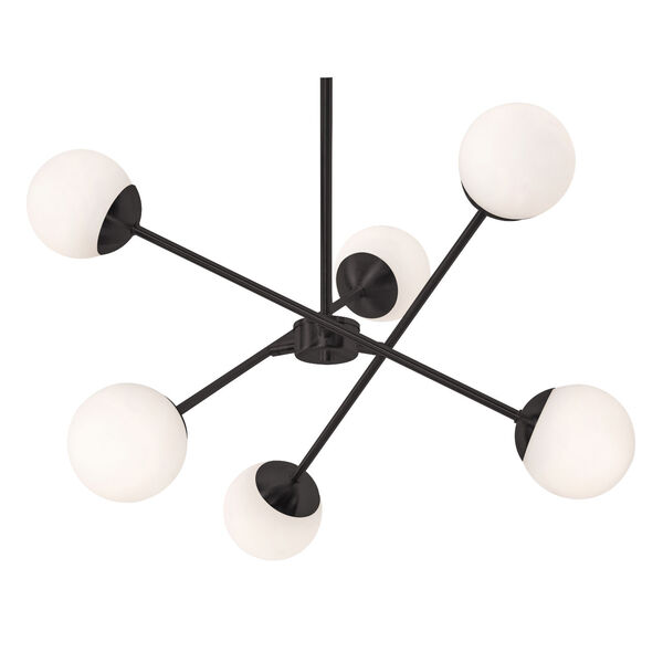 Pearl Black 24-Inch Six-Light Integrated LED Pendant, image 2