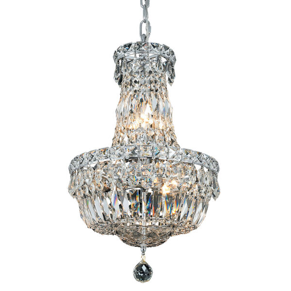 Tranquil Chrome Six-Light 12-Inch Chandelier with Royal Cut Clear Crystal, image 1