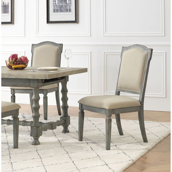 Monaco Blue and Brown Dining Side Chair, Set of 2, image 4