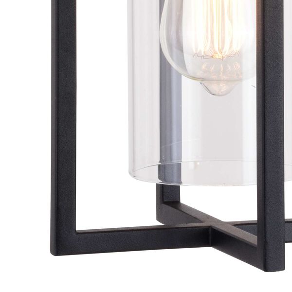 Kilbourne Textured Black One-Light Dusk to Dawn Outdoor Wall Lantern with Clear Glass, image 5