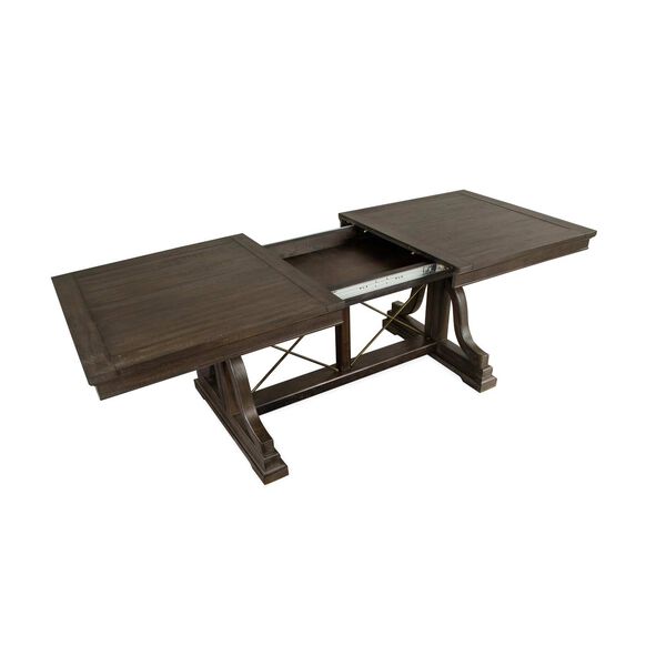 Westley Falls Aged Pewter Trestle Dining Table, image 2