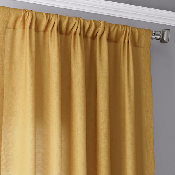 Ombre Gold Faux Linen Semi Sheer Single Panel Curtain 50 x 96, image 6