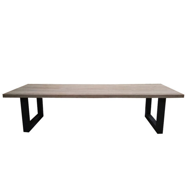 Vittoria Natural and Iron 99-Inch Outdoor Dining Table, image 1