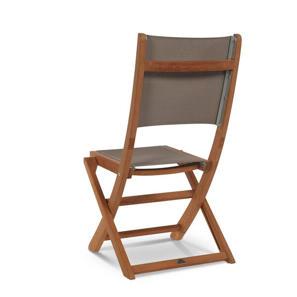 Stella Taupe Teak Outdoor Folding Chair, image 2
