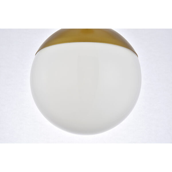 Eclipse Brass and Frosted White One-Light Mini Pendant, image 5
