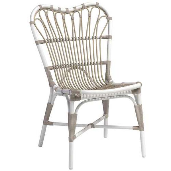 Margret Dove White and Beige Outdoor Dining Side Chair, image 1