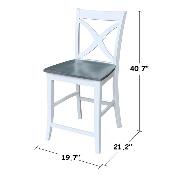 Vineyard White and Heather Gray Counter Height Stool, image 3