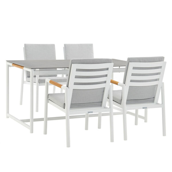 Crown White Five-Piece Outdoor Dining Set, image 1