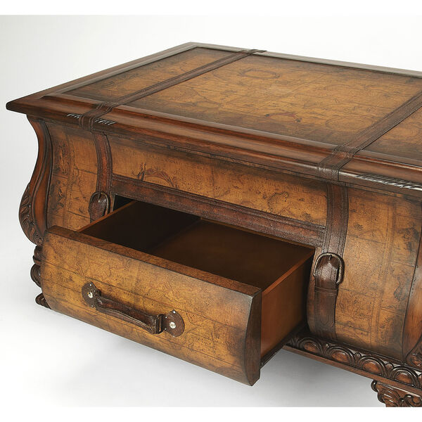 Heritage Leather Bombe Trunk Table, image 3