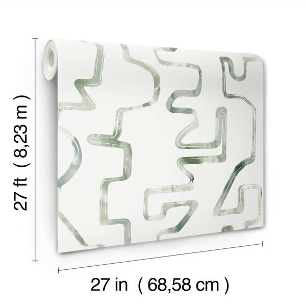 Abstract Aura Green Grey Wallpaper, image 5