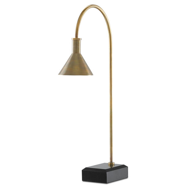 Thayer Vintage Brass and Black One-Light Table Lamp, image 1