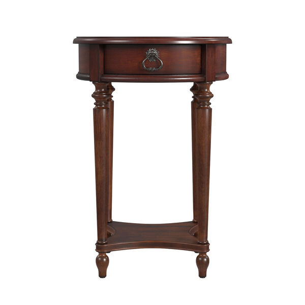 Jules Cherry Round Accent Table with Drawer, image 3