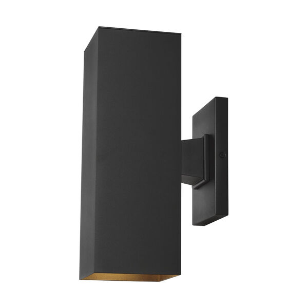 Pohl Black 14-Inch Two-Light Outdoor Wall Sconce with Tempered Glass Shade, image 2