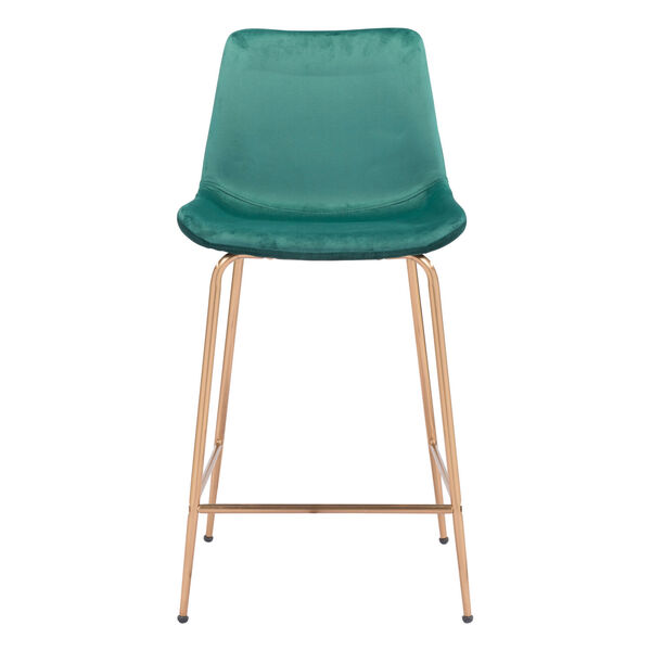 Tony Green and Gold Counter Height Bar Stool - (Open Box), image 4