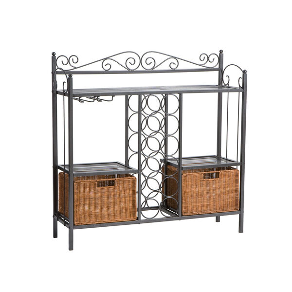 Celtic Grey Bakers Rack with Wine Storage, image 5