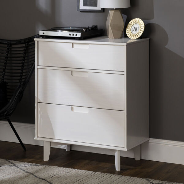 Sloane White Groove Handle Wood Dresser, image 1
