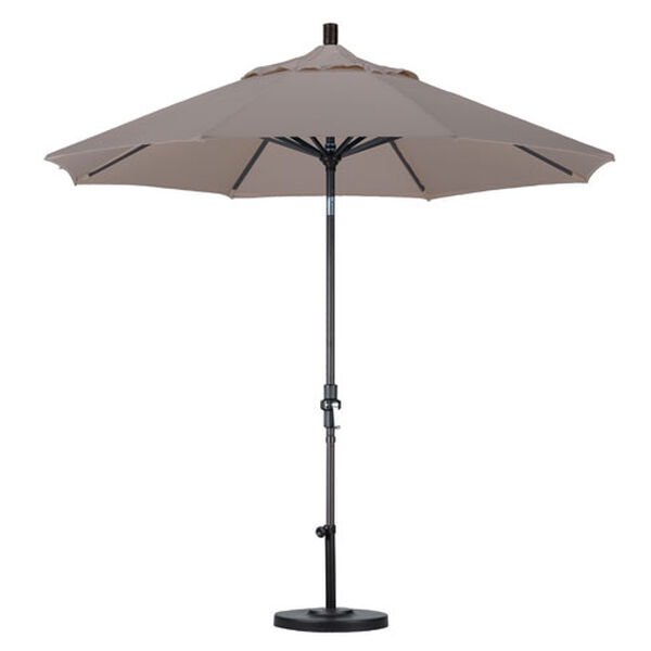 9 Foot Umbrella Aluminum Market Collar Tilt - Matted Black/Olefin/Champagne, image 1
