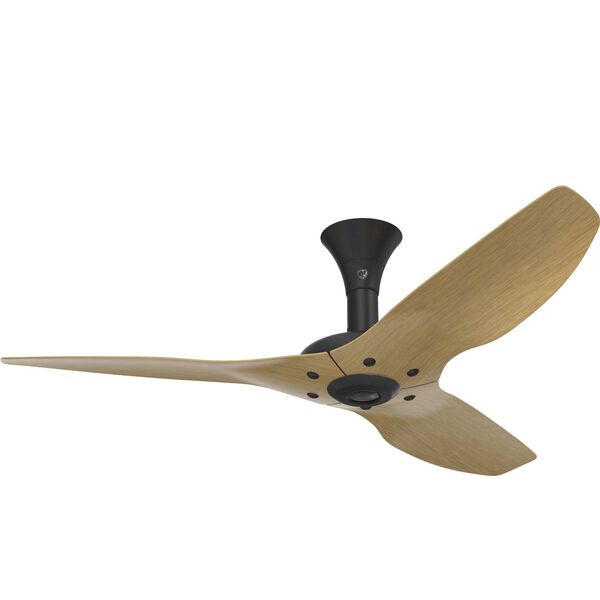 Haiku Black 52-Inch Low Profile Mount Outdoor Ceiling Fan with Caramel Aluminum Airfoils, image 1