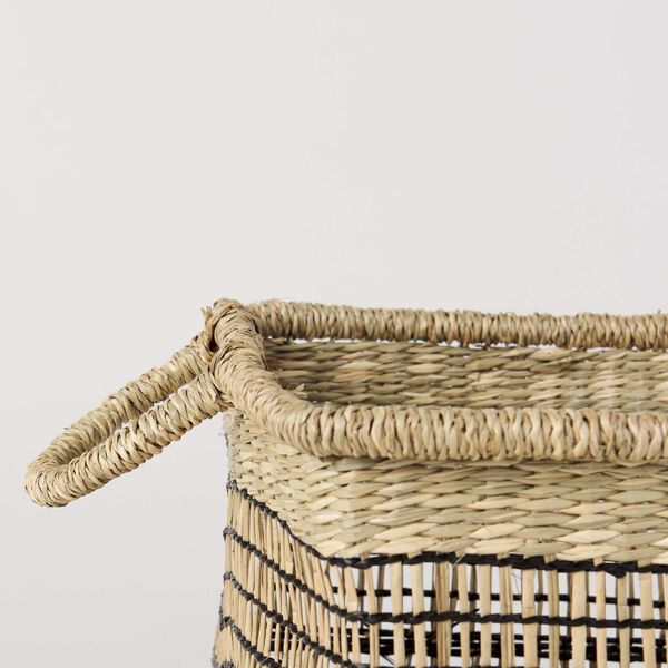 Nia Light Brown Seagrass Rectangular Basket with Handles, Set of 2, image 5