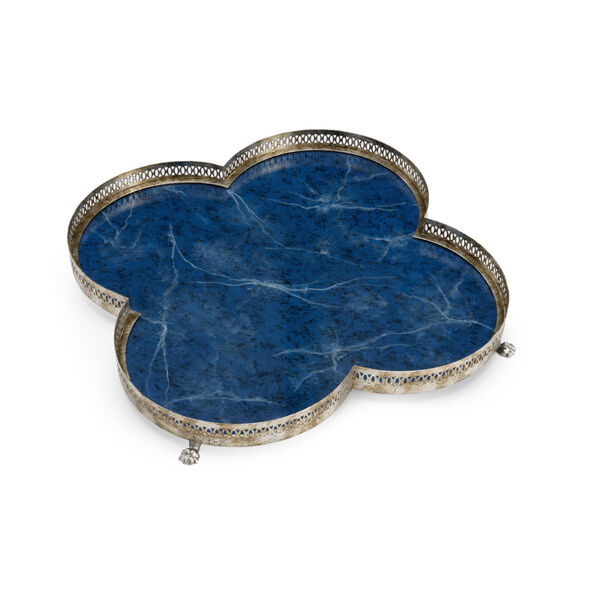 Lapis Antique Silver and Blue Tray, image 2
